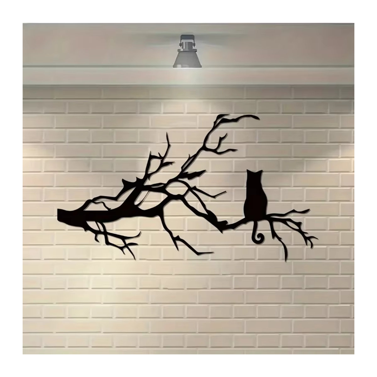 CIFBUY Metall-Wandkunst Katze auf einem Ast in Schwarz zur Wandmontage - Bild 5