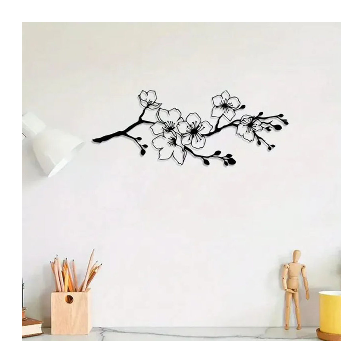 CIFBUY Metall-Wandkunst mit floralem Design in Schwarz für moderne Dekoration - Bild 1