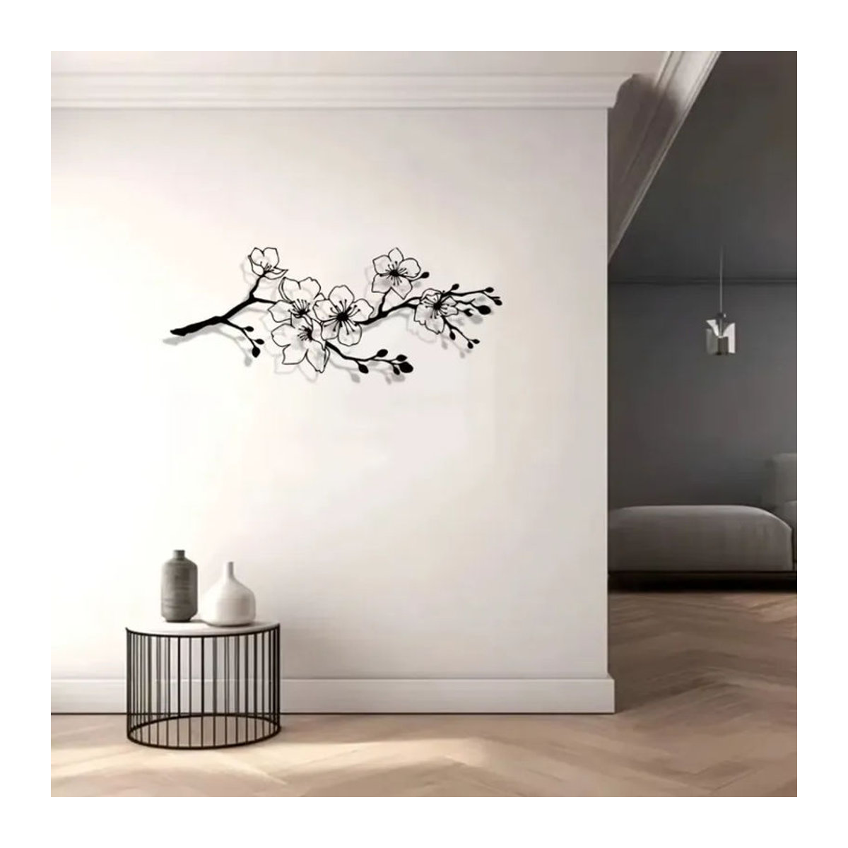 CIFBUY Metall-Wandkunst mit floralem Design in Schwarz für moderne Dekoration - Bild 2