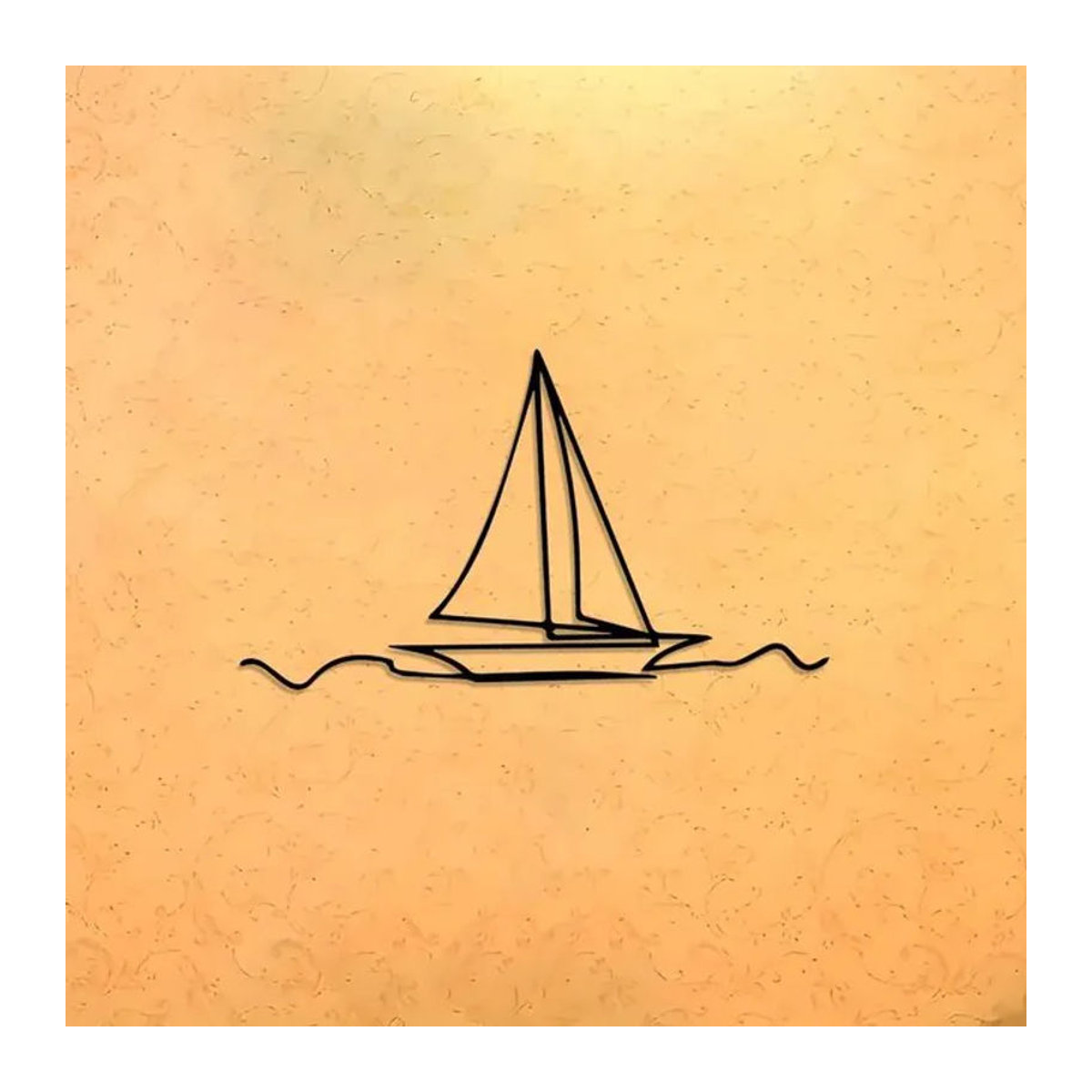 CIFBUY Metall Wandkunst Ozeanwellen Maritimes Dekor in Schwarz - Bild 1