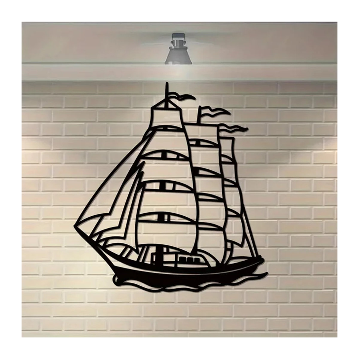 Cifbuy Metall Wandkunst Segelboot in Schwarz als maritimes Dekoelement für die Wand - Bild 1