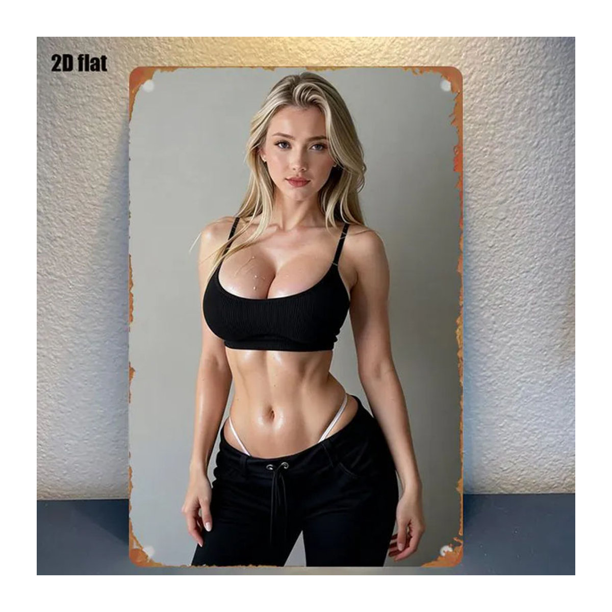 CIFBUY Metallschild Fitness-Mädchen Vintage Wanddekoration mehrfarbig, Breite: 20,32 cm, Höhe: 30,48 cm, Tiefe: 0,3 cm - Bild 1