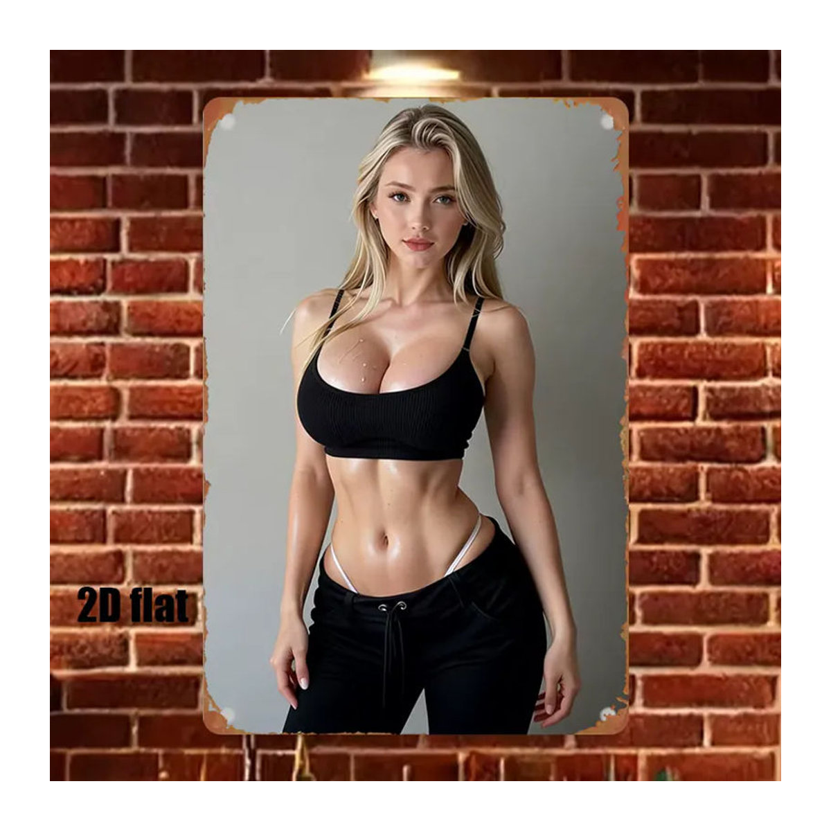 CIFBUY Metallschild Fitness-Mädchen Vintage Wanddekoration mehrfarbig, Breite: 20,32 cm, Höhe: 30,48 cm, Tiefe: 0,3 cm - Bild 3