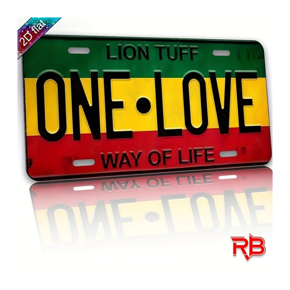 CIFBUY Metallschild Löwe One Love Wanddekoration mehrfarbig, B: 30,5 cm, H: 15,2 cm - Bild 1