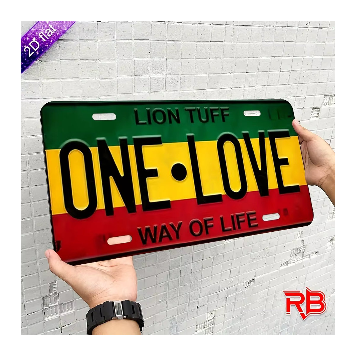 CIFBUY Metallschild Löwe One Love Wanddekoration mehrfarbig, B: 30,5 cm, H: 15,2 cm - Bild 3