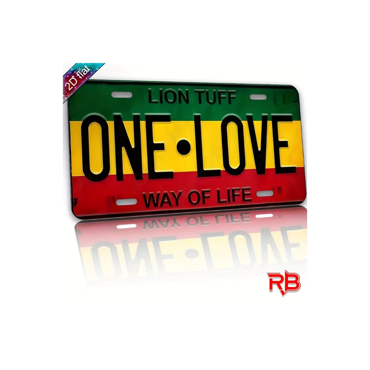 CIFBUY Metallschild Löwe One Love Wanddekoration mehrfarbig, B: 30,5 cm, H: 15,2 cm - Bild 6