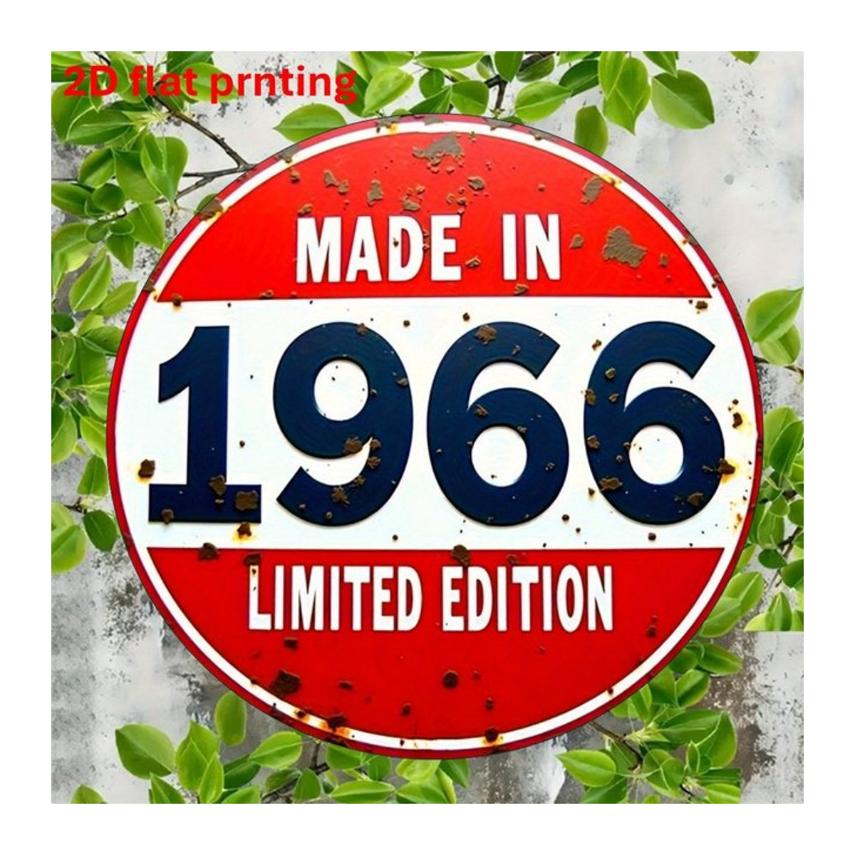 CIFBUY Metallschild Vintage 1966 rund in Rot und Weiß für die Wandmontage - Bild 1