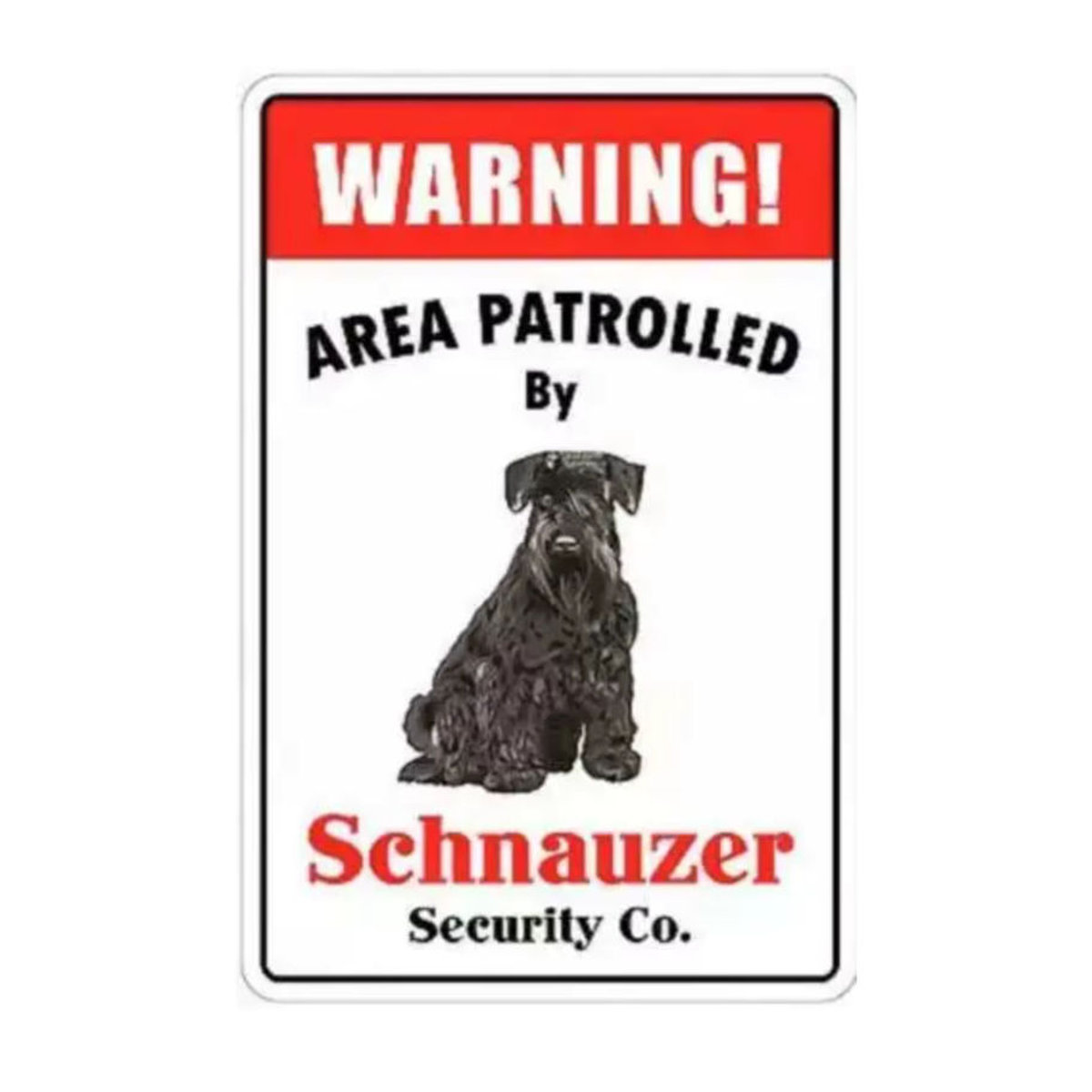 CIFBUY Metallschild Vorsicht vor Patrouille Schnauzer-Warnung Weiß Rechteckig - Bild 2