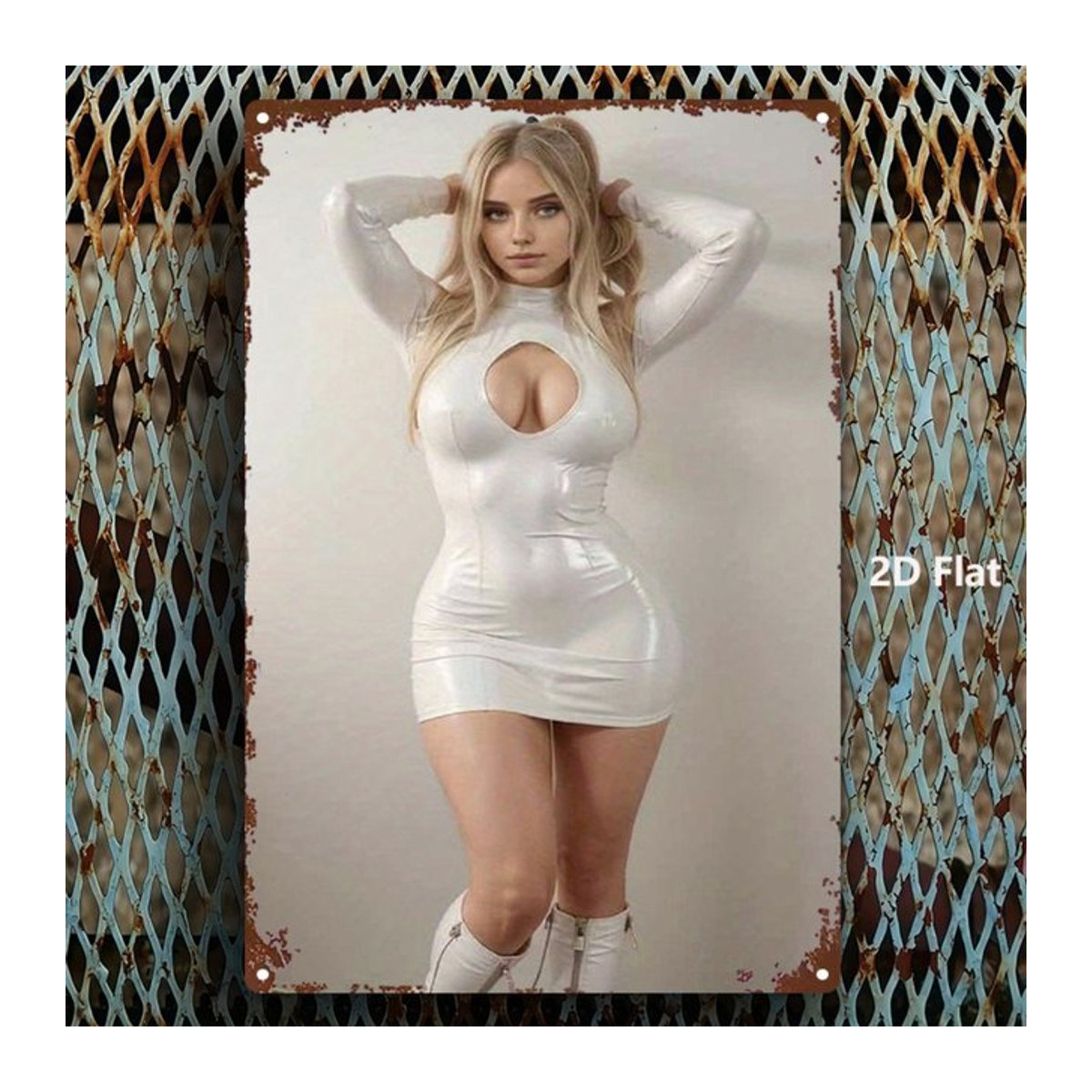 CIFBUY Metallschild Weiß Rechteckig Wandkunst B: 30,48 cm, H: 30,48 cm - Bild 1