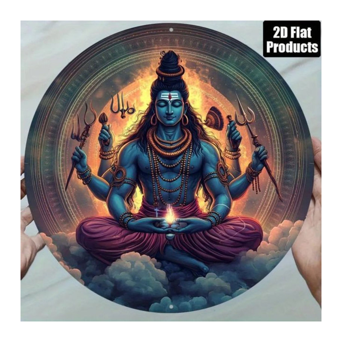 CIFBUY Metallwandkunst Lord Shiva Mehrfarbig Orientalische Dekoration Wandmontiert - Bild 1