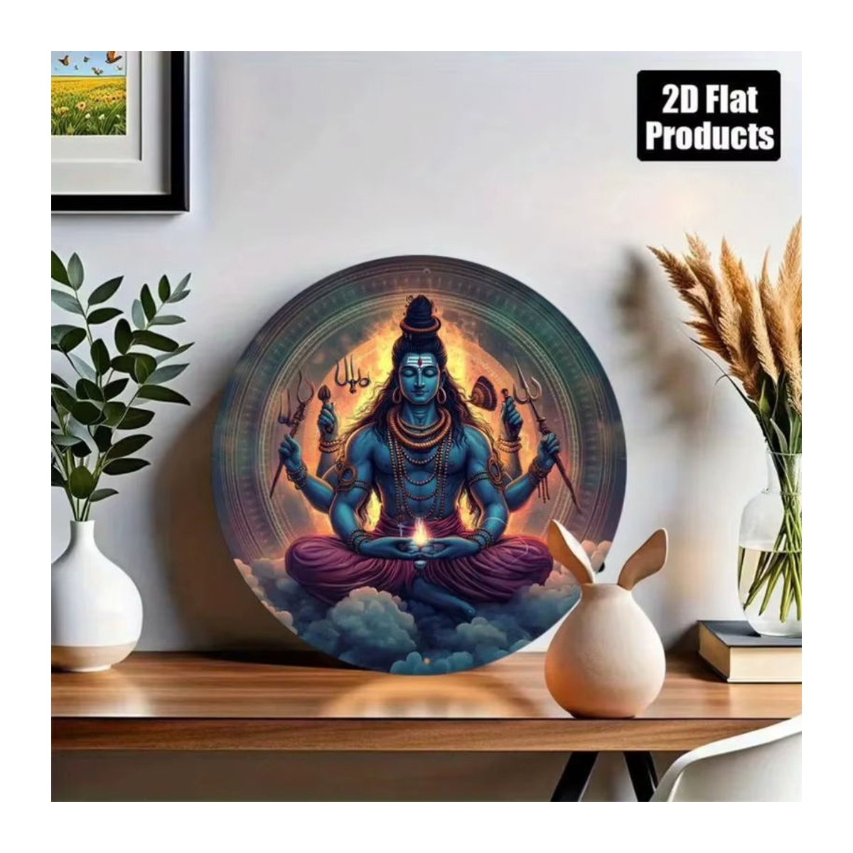 CIFBUY Metallwandkunst Lord Shiva Mehrfarbig Orientalische Dekoration Wandmontiert - Bild 2