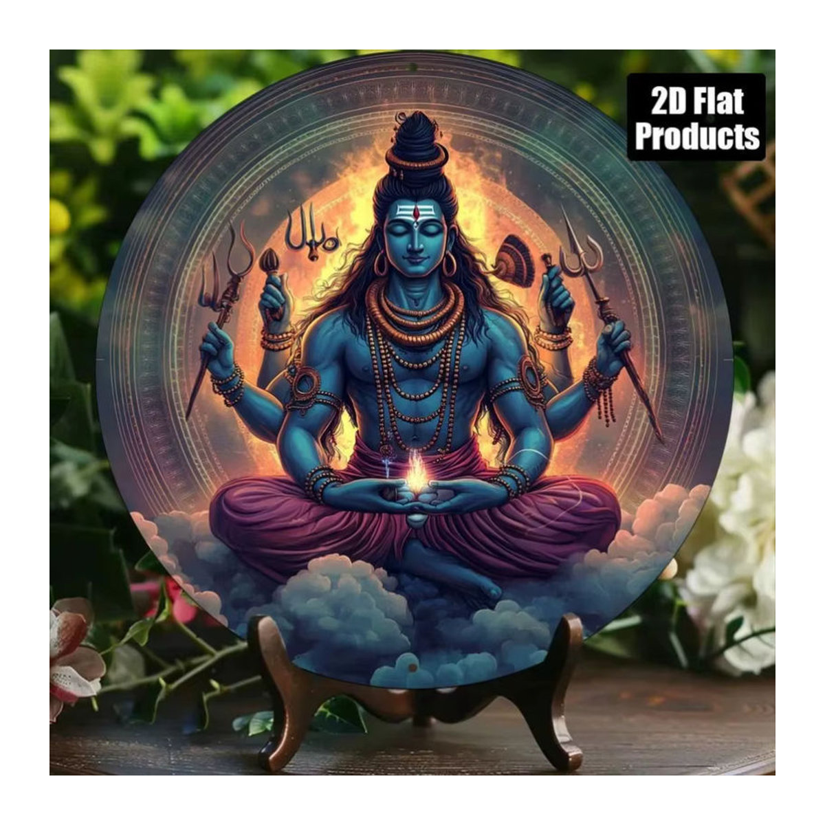 CIFBUY Metallwandkunst Lord Shiva Mehrfarbig Orientalische Dekoration Wandmontiert - Bild 3