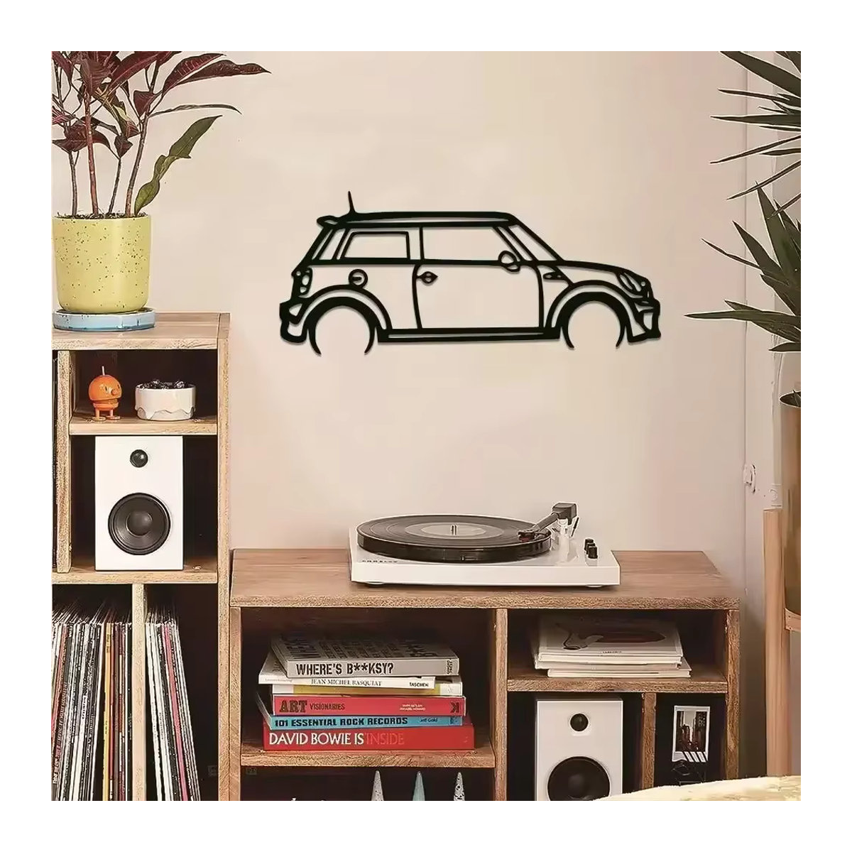 CIFBUY Mini Cooper Silhouette Metall-Wanddekoration in Schwarz - Bild 3
