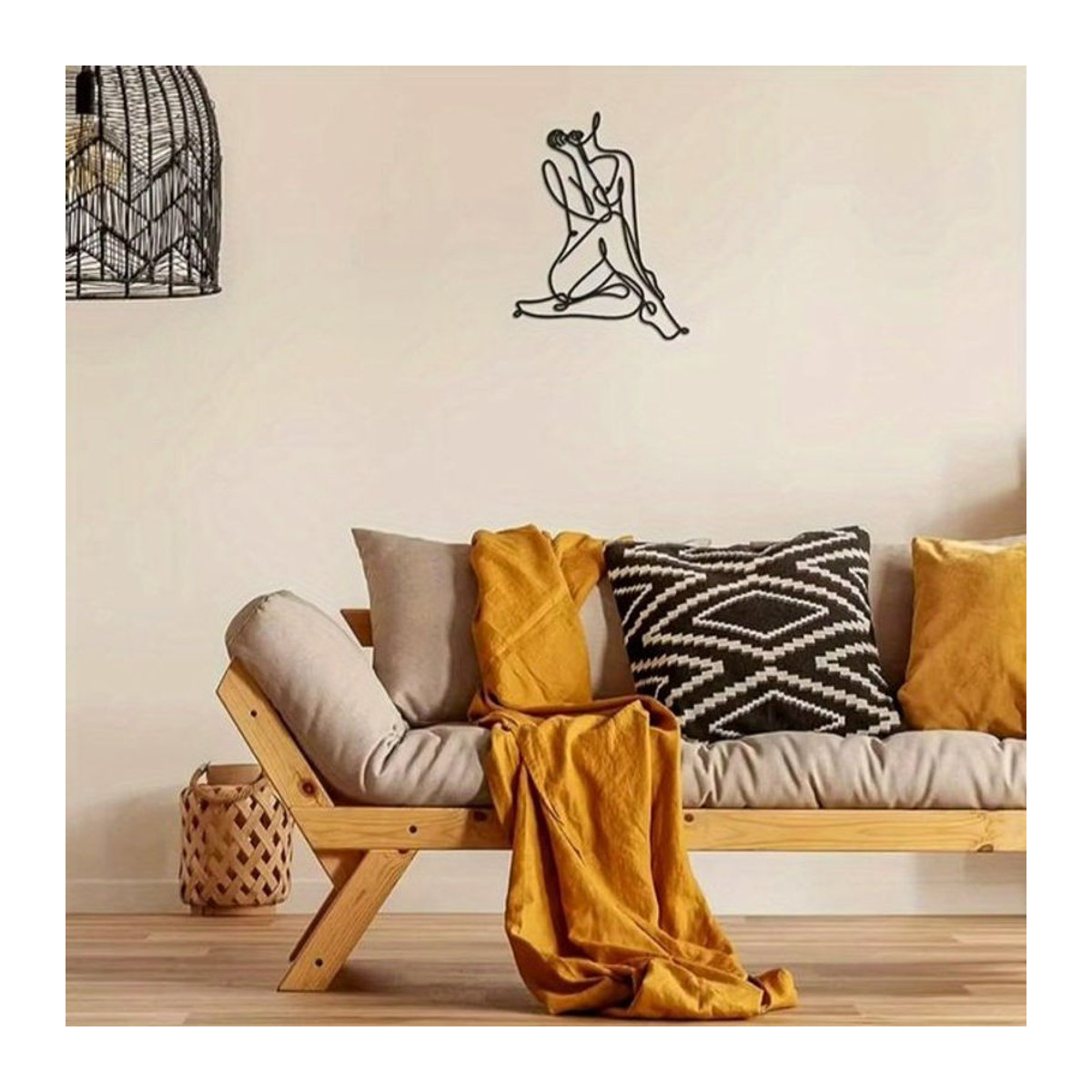 CIFbuy Moderne abstrakte Wandskulptur aus Metall in Schwarz – Minimalistische Frauen-Kunst zur Wandmontage für dein Zuhause - Bild 1