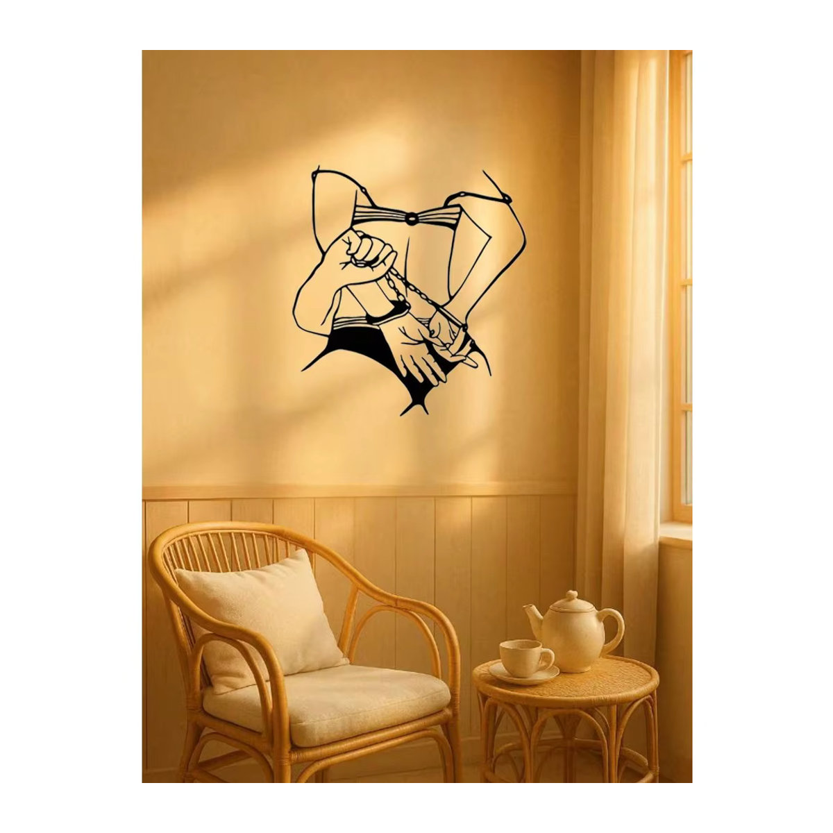 CIFBUY Moderne Wandkunst aus Metall in Schwarz, Ästhetische Silhouetten-Dekoration für Wohnzimmer und Büro - Bild 2