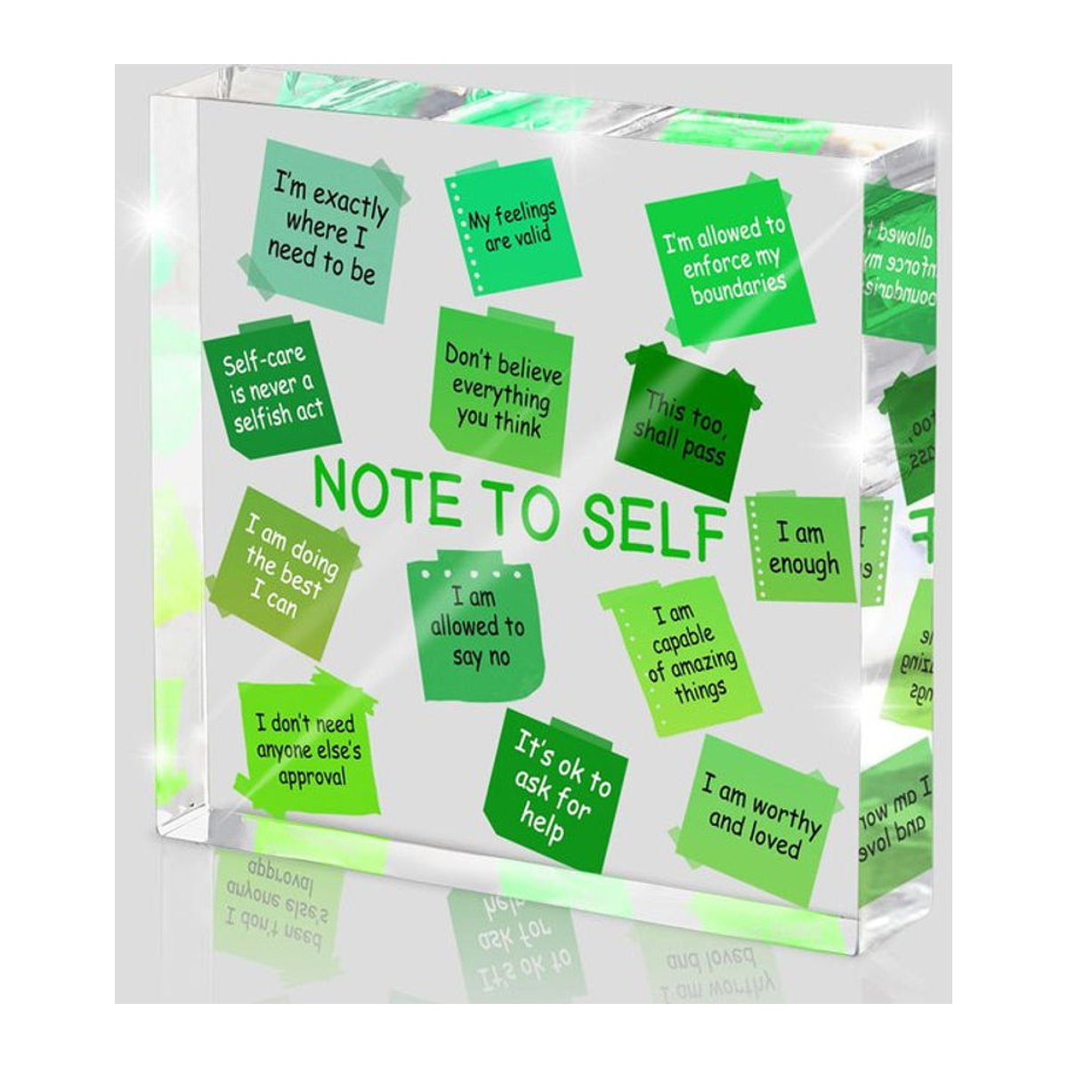 CIFBUY Motivierendes Acryl Schreibtischschild mit inspirierendem Zitat, quadratische Tischdekoration in Weiß und Transparent für deinen Arbeitsplatz - Bild 1