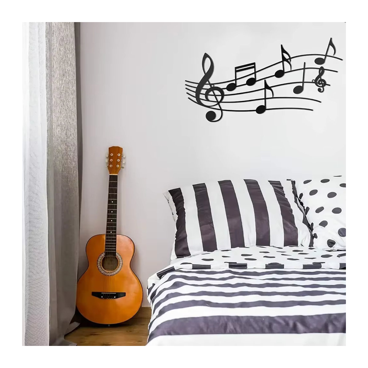 CIFBUY Musiknoten Wanddekoration aus Metall in Schwarz als minimalistische Wandkunst für dein Zuhause - Bild 3