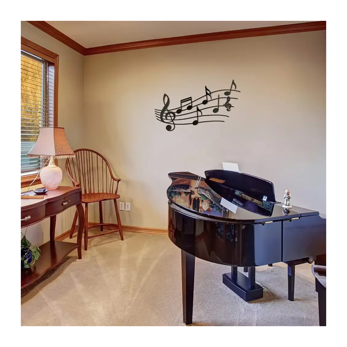 CIFBUY Musiknoten Wanddekoration aus Metall in Schwarz als minimalistische Wandkunst für dein Zuhause - Bild 5