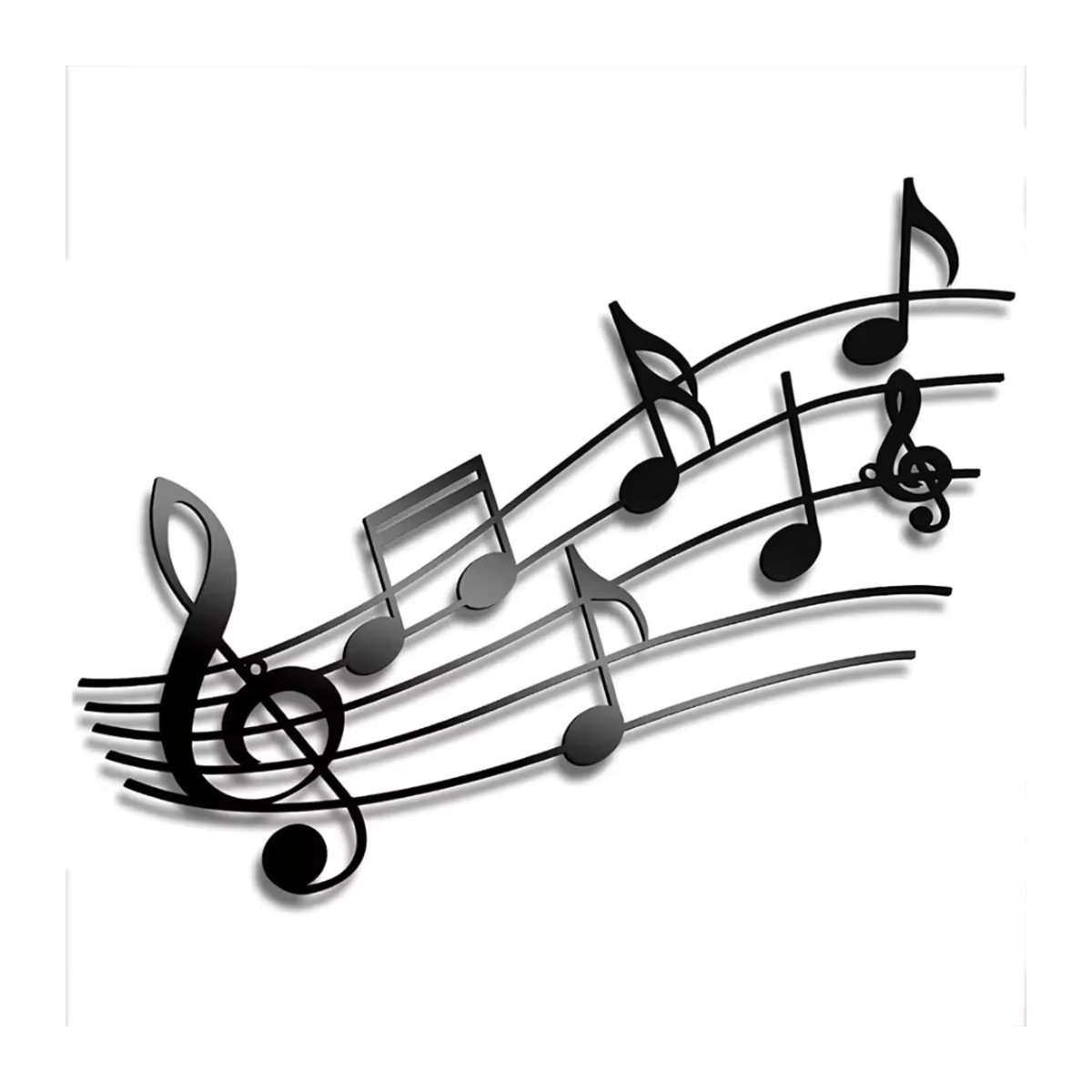 CIFBUY Musiknoten Wanddekoration aus Metall in Schwarz als minimalistische Wandkunst für dein Zuhause - Bild 6
