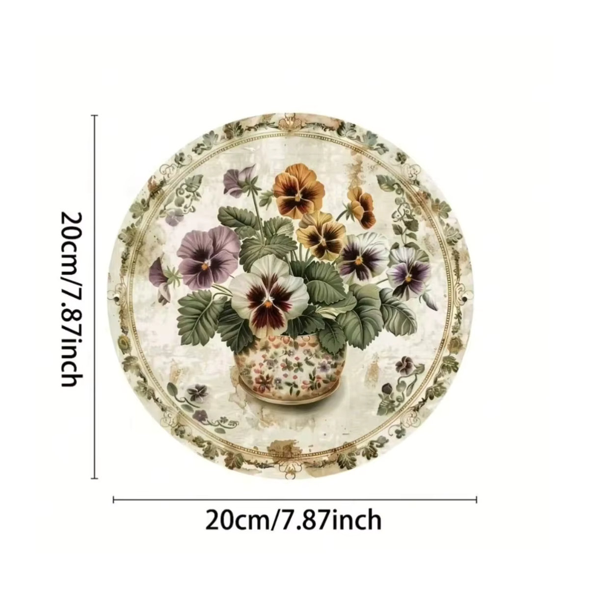 CIFBUY Pansy Vintage Metall-Wandkunst, florale Außendekoration in Mehrfarbig, B/T/H: 20 x 20 x 20 cm - Bild 3