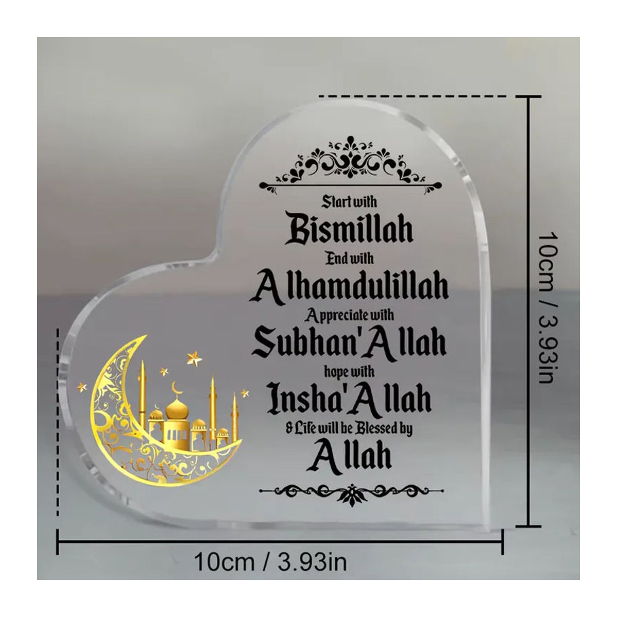 CIFBUY Ramadan Dekoration aus Acryl in Gold und Transparent mit orientalischem Mond-Design - Bild 3