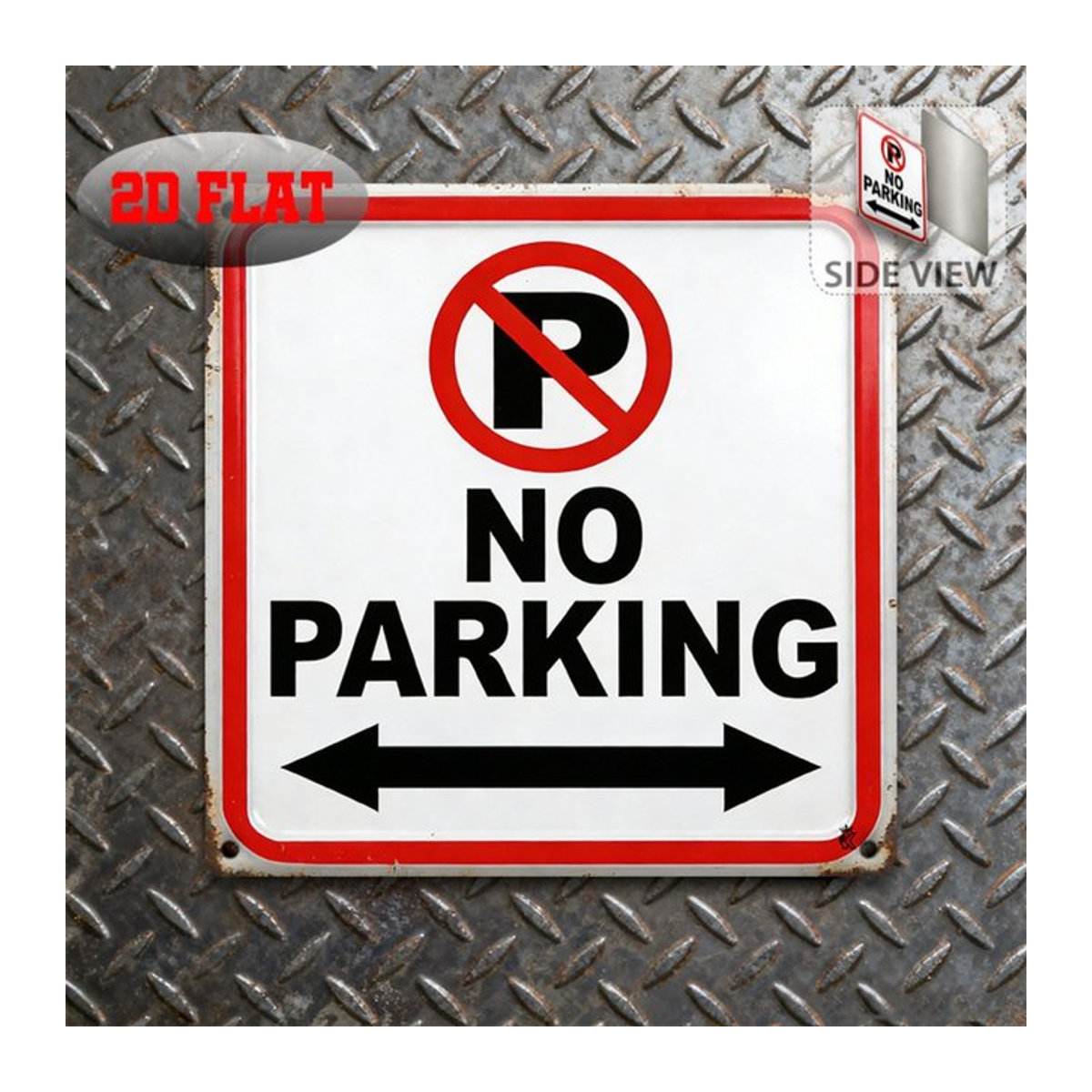 CIFBUY Retro Aluminium-Warnschild Parkverbot in Weiß, Metallschild im Vintage-Design für die Wandmontage, Breite: 30,48 cm, Höhe: 20,32 cm - Bild 1
