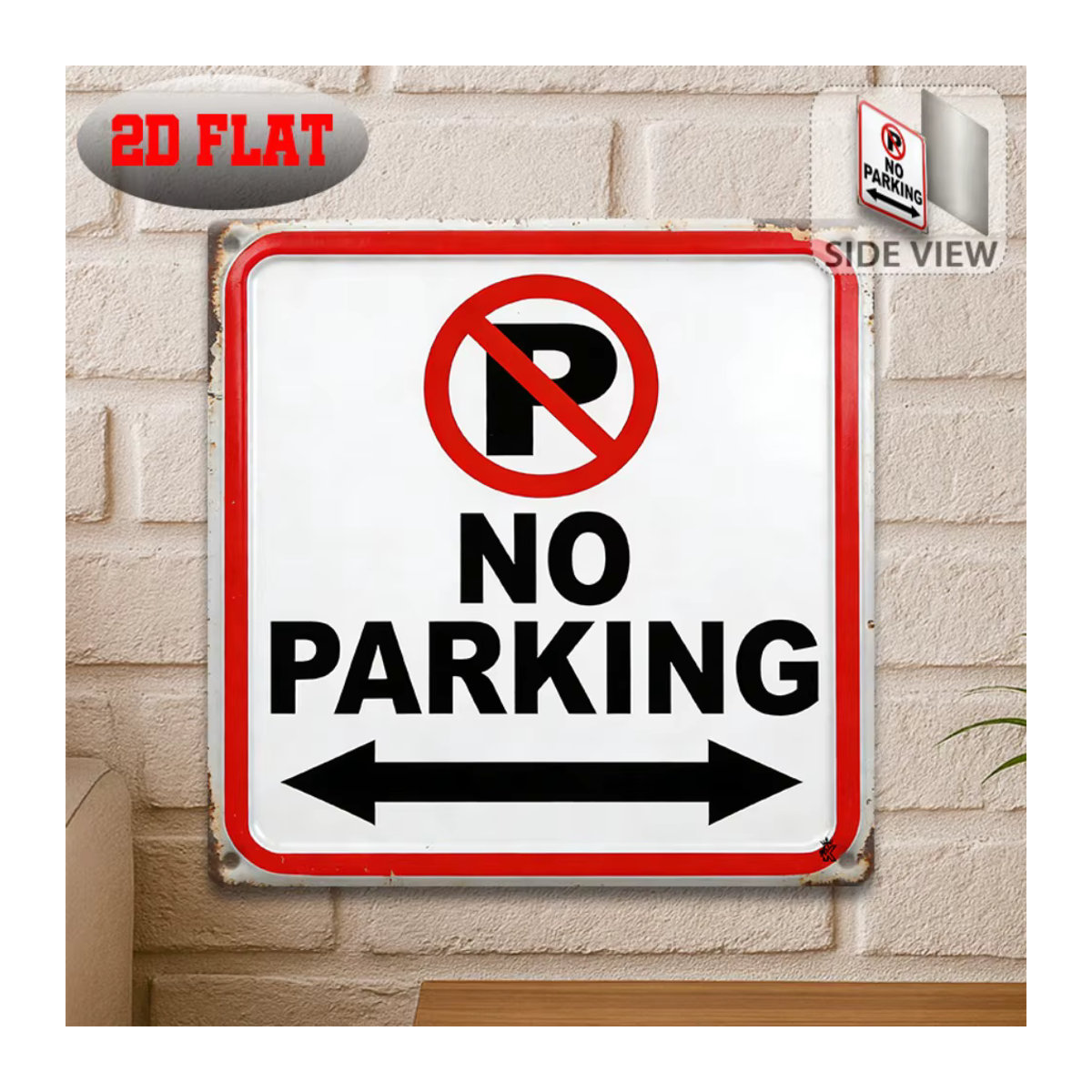CIFBUY Retro Aluminium-Warnschild Parkverbot in Weiß, Metallschild im Vintage-Design für die Wandmontage, Breite: 30,48 cm, Höhe: 20,32 cm - Bild 2