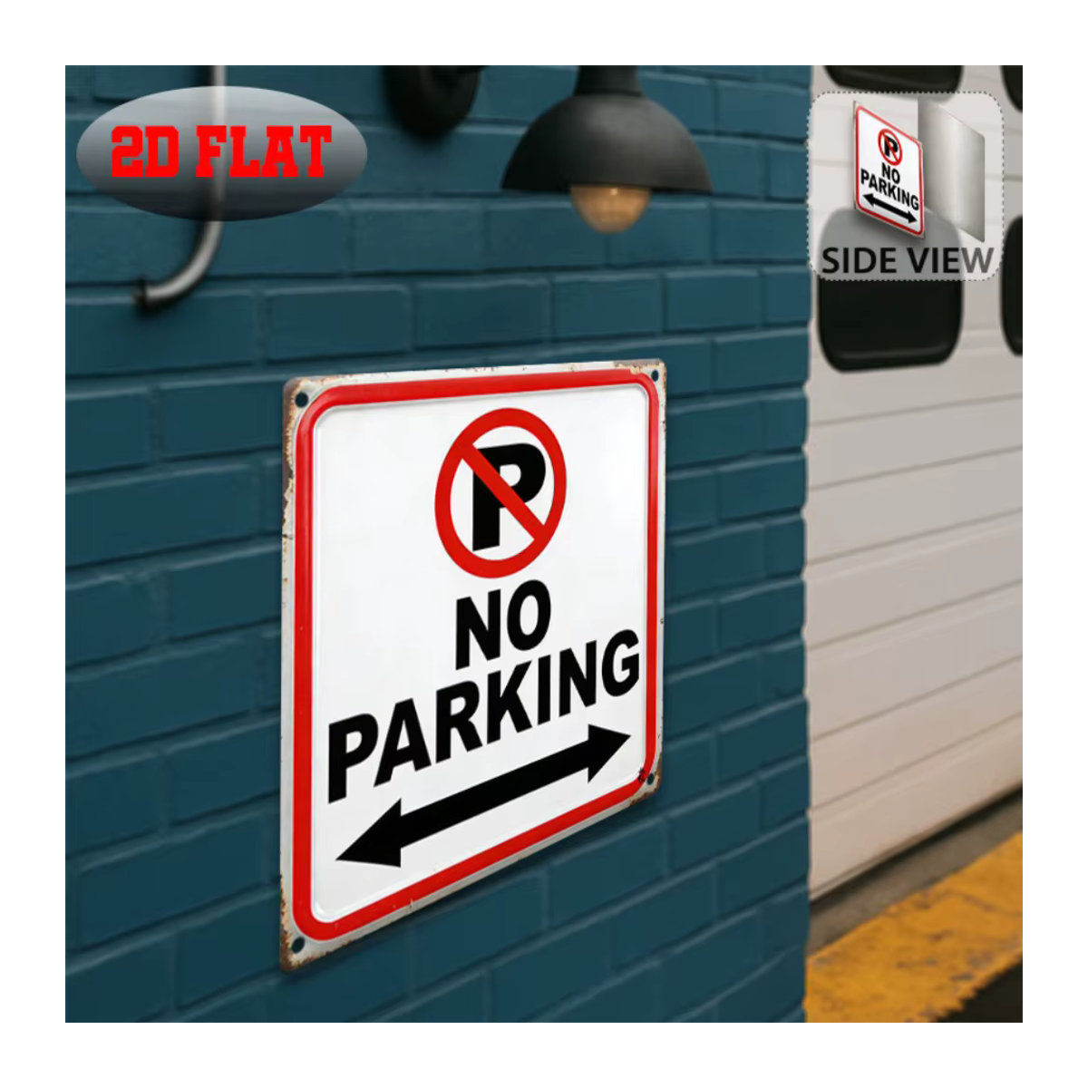 CIFBUY Retro Aluminium-Warnschild Parkverbot in Weiß, Metallschild im Vintage-Design für die Wandmontage, Breite: 30,48 cm, Höhe: 20,32 cm - Bild 3