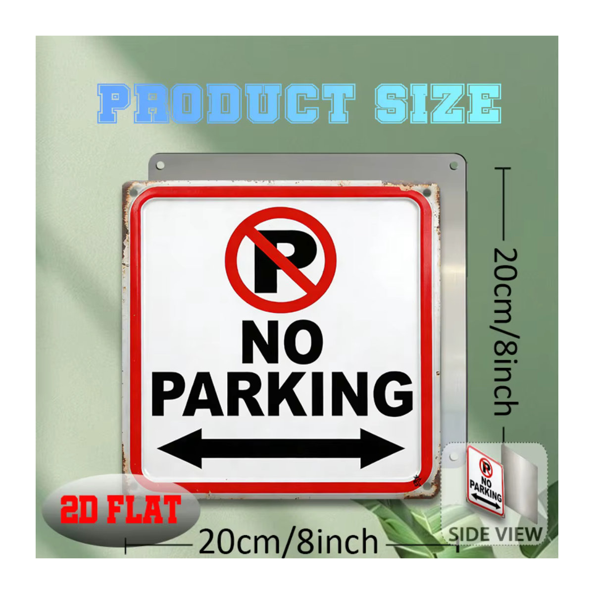 CIFBUY Retro Aluminium-Warnschild Parkverbot in Weiß, Metallschild im Vintage-Design für die Wandmontage, Breite: 30,48 cm, Höhe: 20,32 cm - Bild 4