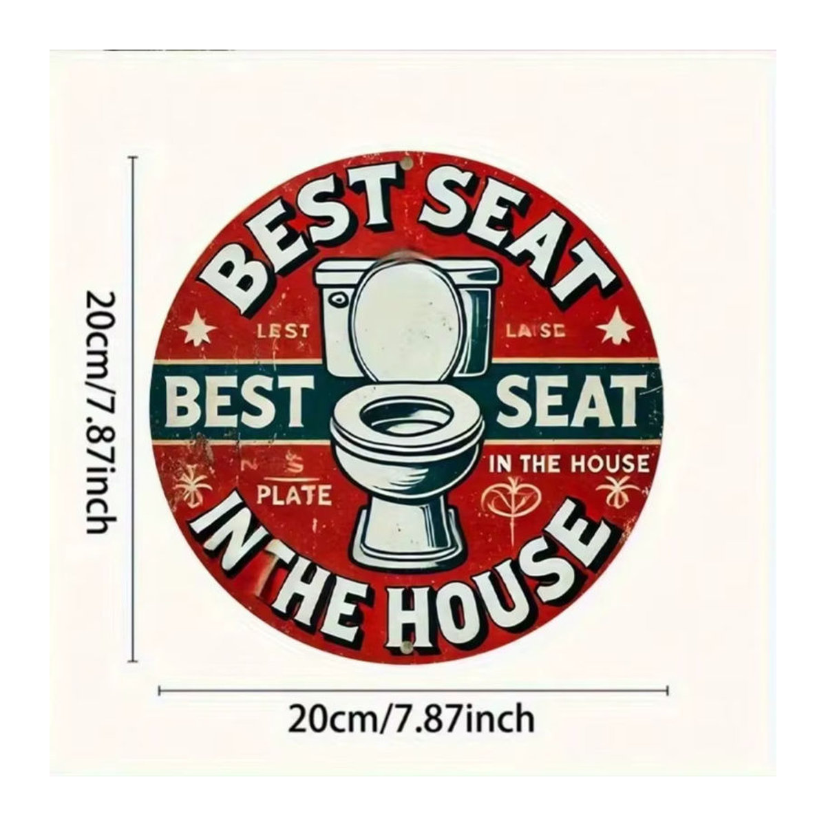 CIFBUY Retro-Badezimmer-Wanddekoration aus Metall Bester Sitz im Haus Vintage Schild in Rot-Weiß-Blau - Bild 3