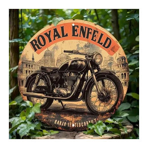 CIFBUY Retro Enfield Motorrad Metallschild Vintage Aluminium Blechposter mehrfarbig, B/H: 20,32 x 20,32 cm