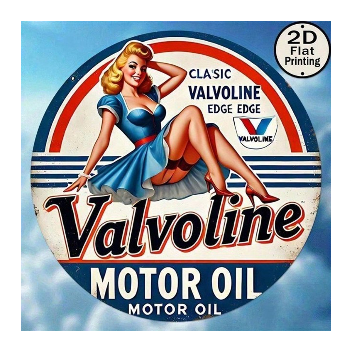 CIFBUY Retro Metall-Blechschild Wanddekoration im Vintage-Stil für Küche, Bar oder Garage, mehrfarbig, rund - Bild 1