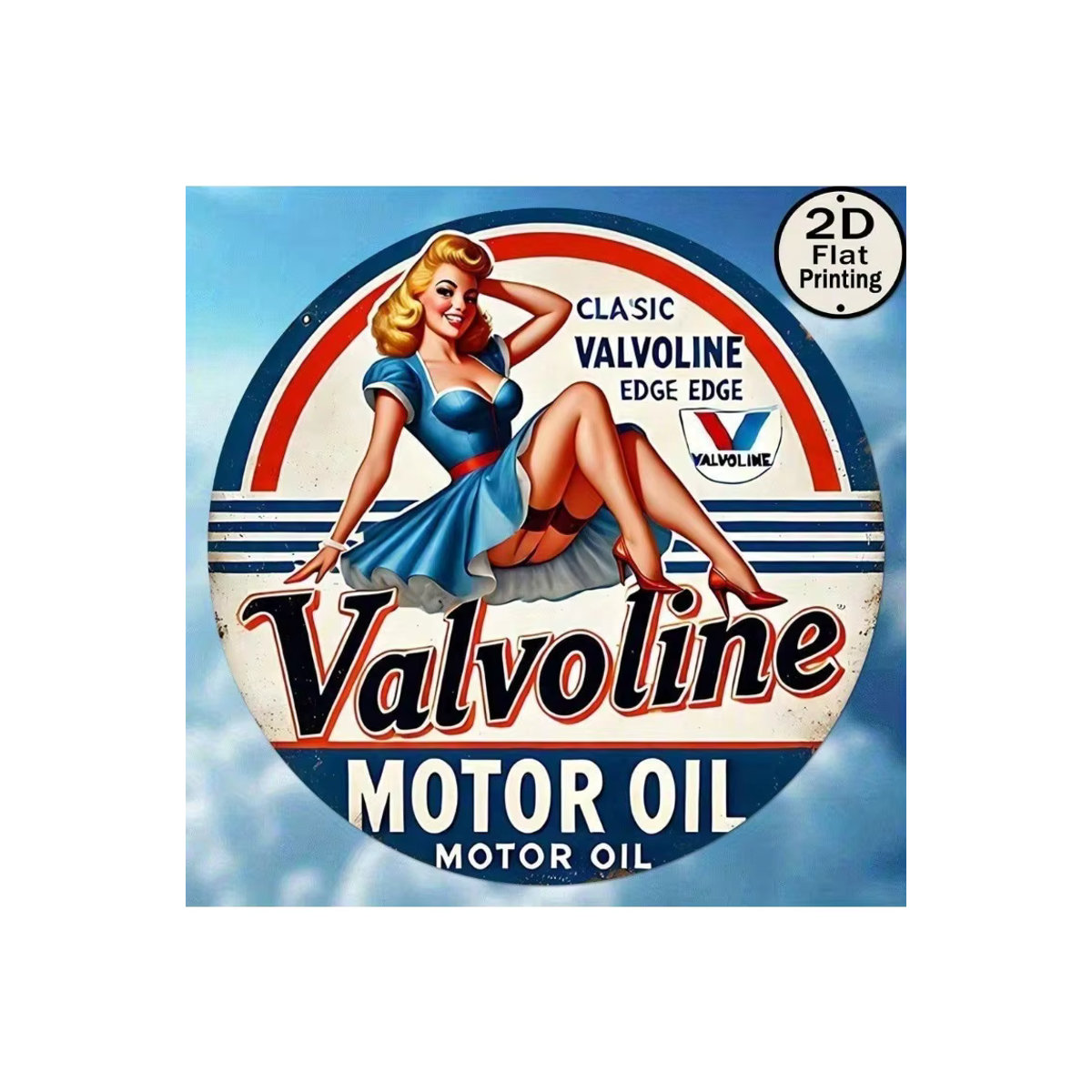 CIFBUY Retro Metall-Blechschild Wanddekoration im Vintage-Stil für Küche, Bar oder Garage, mehrfarbig, rund - Bild 2
