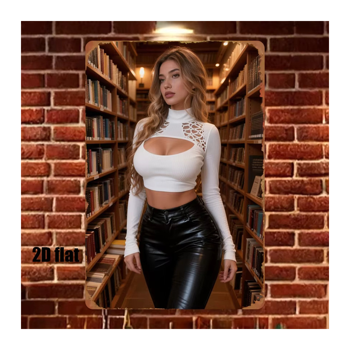 CIFBUY Retro-Metallschild Vintage-Frauensilhouette mit Bücherregal als wasserfeste Eisen-Wandkunst für die Wandmontage - Bild 1