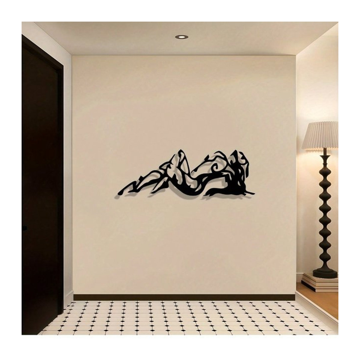 CIFBUY Retro Wandkunstskulptur aus Metall in Schwarz-Weiß – Abstrakte Vintage Eisendekoration für Innen und Außen - Bild 1