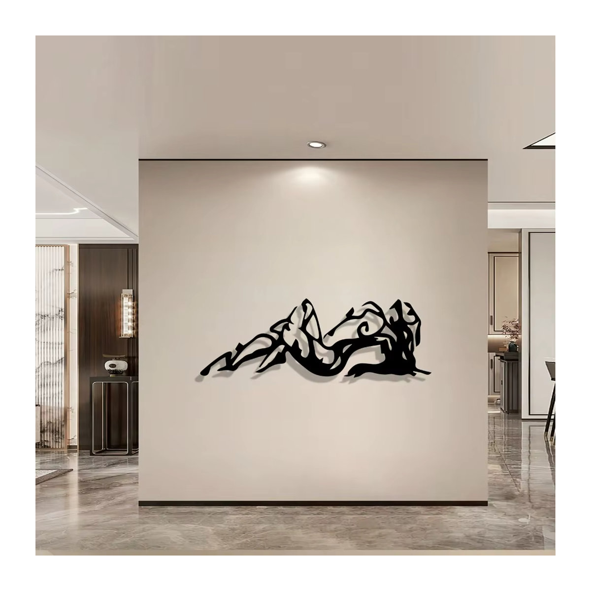 CIFBUY Retro Wandkunstskulptur aus Metall in Schwarz-Weiß – Abstrakte Vintage Eisendekoration für Innen und Außen - Bild 4