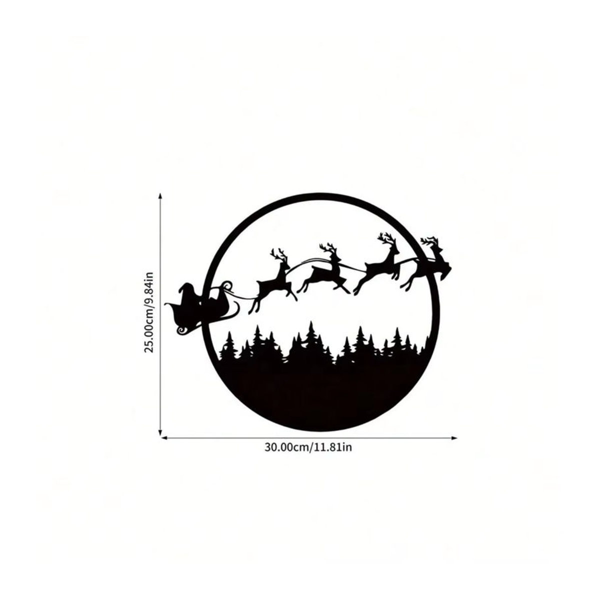 CIFBUY Runde Wandkunst aus Metall in Schwarz als saisonale Hängedekoration für Halloween und Weihnachten - Bild 3