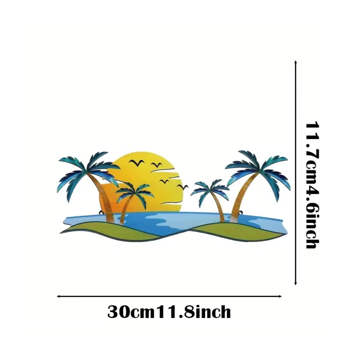 CIFBUY Tropical Wanddekoration aus Metall mit Palme in Mehrfarbig für maritimes und ästhetisches Küsten-Design - Bild 2