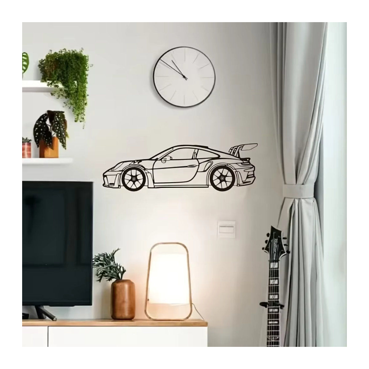 CIFBUY Vintage-Auto-Wandkunst aus Metall in Schwarz als Wandskulptur für dein Innendekor - Bild 4