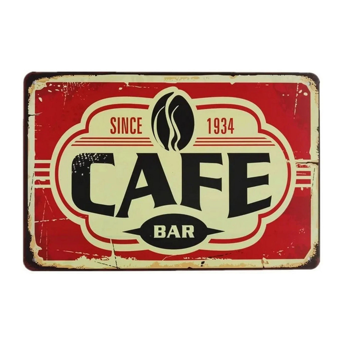 CIFBUY Vintage Eisentafel Drink Coffee Metall-Wandschild in Rot, Rechteckige Dekoration für Café, Bar oder Garten - Bild 1