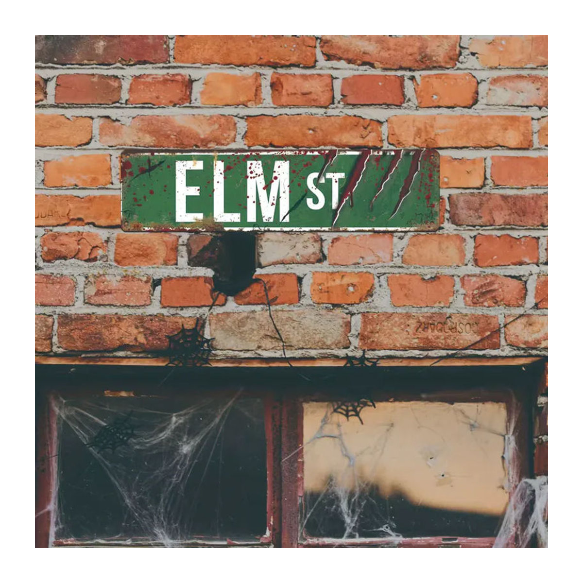 CIFBUY Vintage Elm Street Metallschild als grüne Wanddekoration für Halloween, rechteckig - Bild 2
