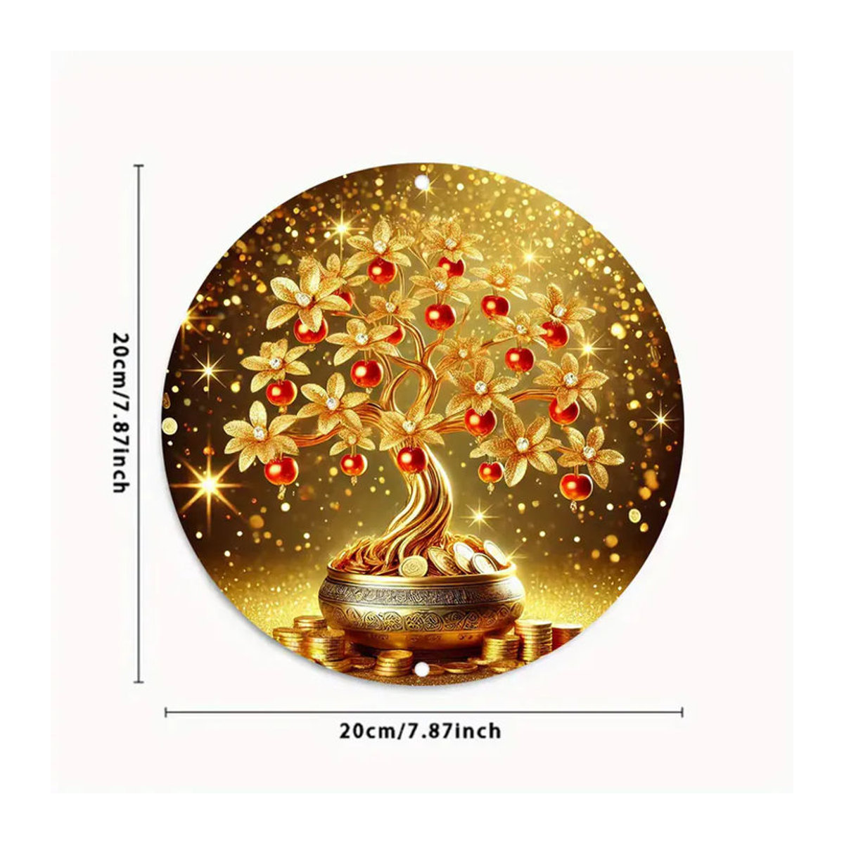 CIFBUY Vintage Goldener Glücksbaum Wandkunst aus Metall mit Blättern und Blumen in Gold - Bild 5