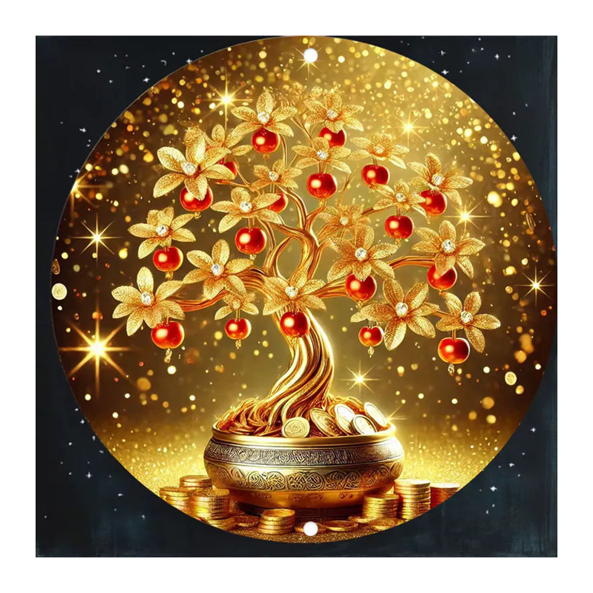 CIFBUY Vintage Goldener Glücksbaum Wandkunst aus Metall mit Blättern und Blumen in Gold - Bild 6