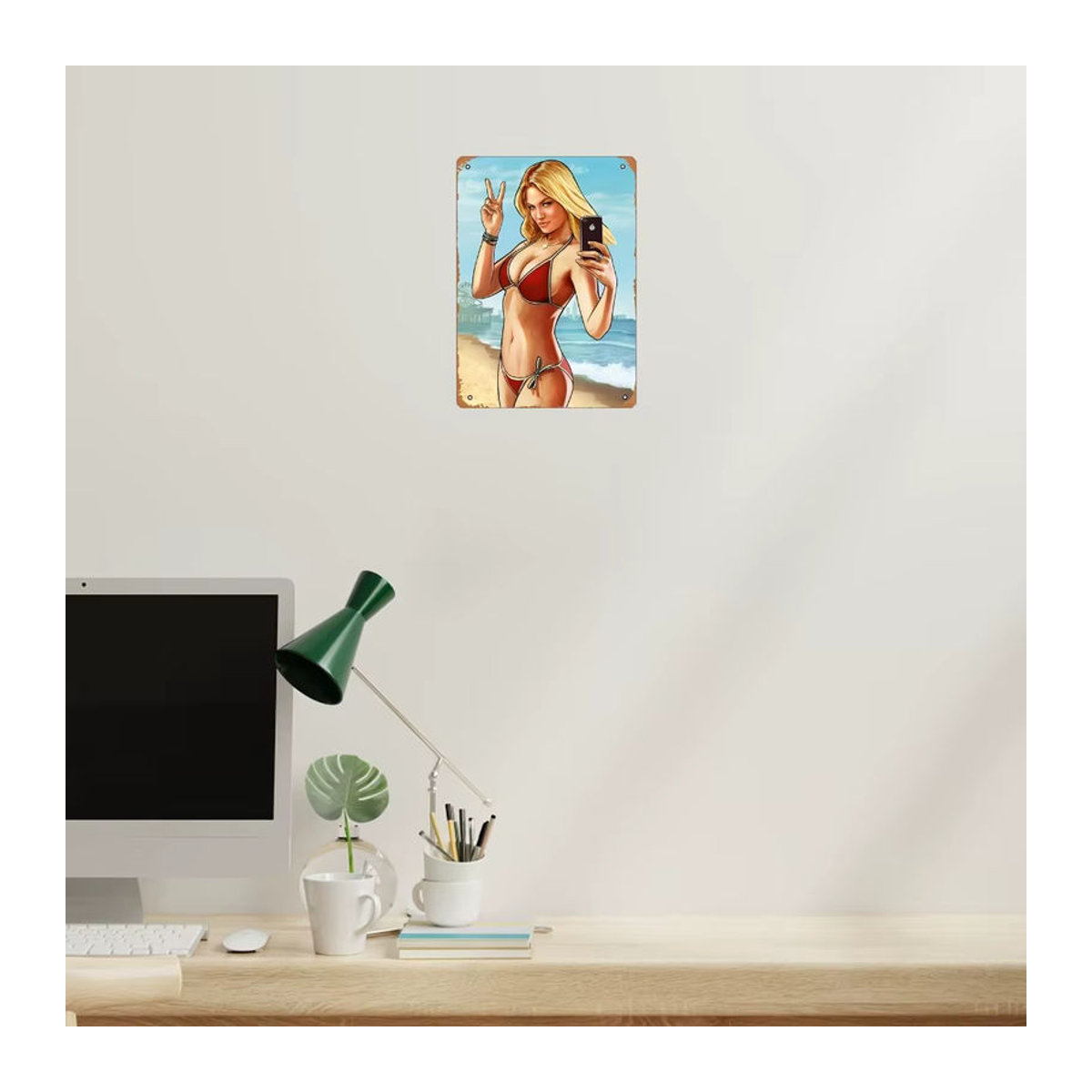 CIFBUY Vintage GTA Beach Game Art Metallposter, mehrfarbig, Hochformat, Breite: 20,32 cm, Höhe: 30,48 cm - Bild 3