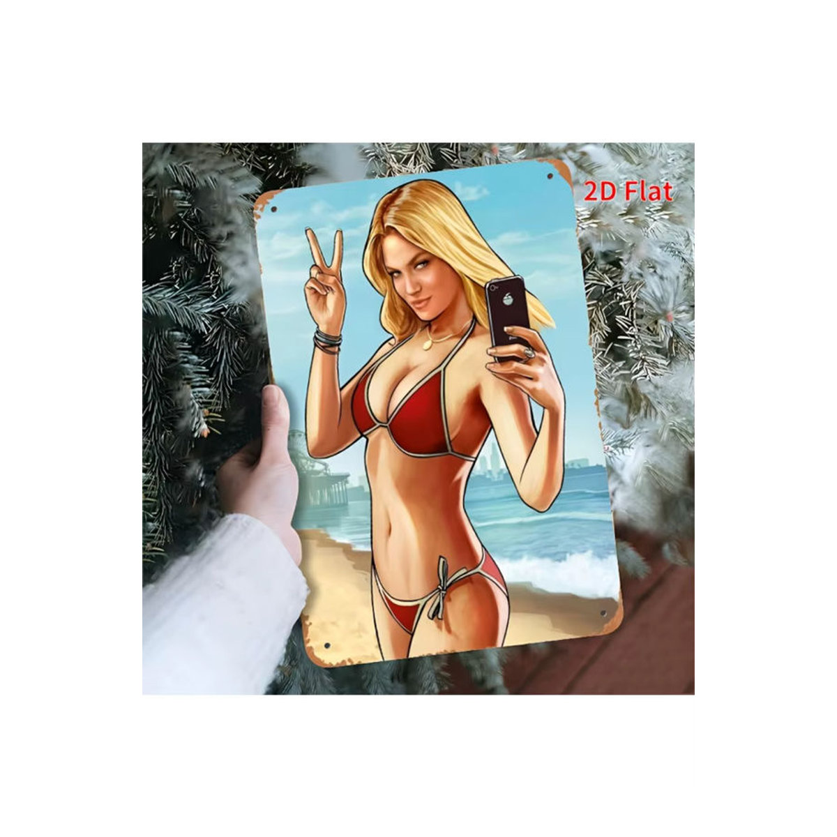 CIFBUY Vintage GTA Beach Game Art Metallposter, mehrfarbig, Hochformat, Breite: 20,32 cm, Höhe: 30,48 cm - Bild 6