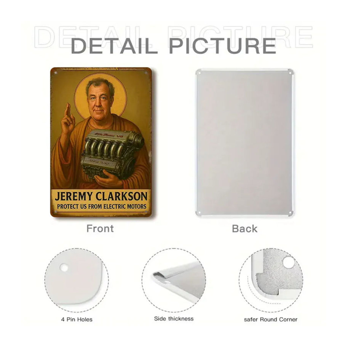 CIFBUY Vintage Jeremy Clarkson Rennwagen Metallposter, mehrfarbig, B: 30 cm, H: 20 cm - Bild 5