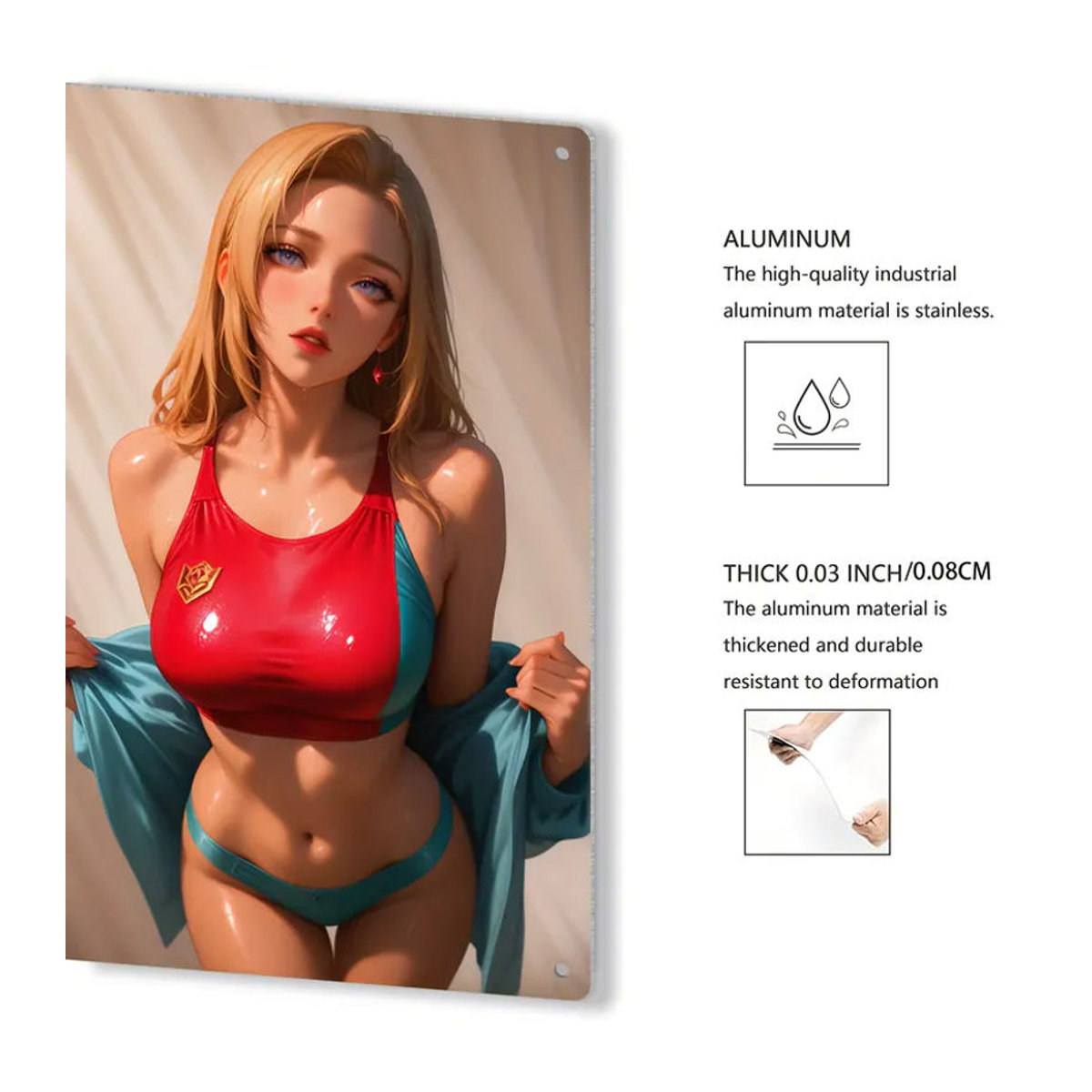 CIFBUY Vintage Metall-Blechschild Bikini-Kunstposter, mehrfarbig, B: 30,48 cm, H: 20,32 cm - Bild 3