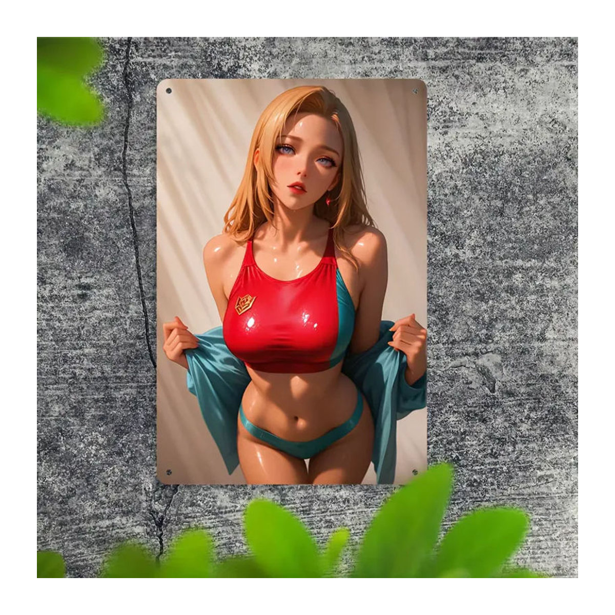 CIFBUY Vintage Metall-Blechschild Bikini-Kunstposter, mehrfarbig, B: 30,48 cm, H: 20,32 cm - Bild 5