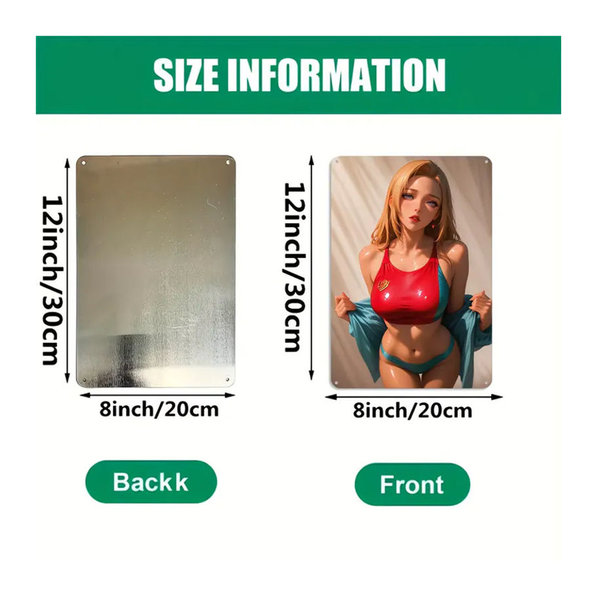 CIFBUY Vintage Metall-Blechschild Bikini-Kunstposter, mehrfarbig, B: 30,48 cm, H: 20,32 cm - Bild 6