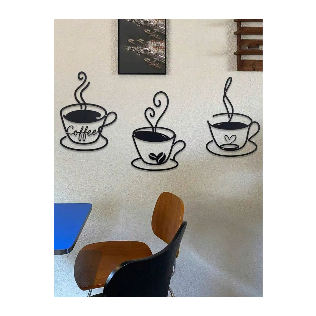 CIFbuy Vintage Metall-Kaffeeschild in Schwarz als Retro Wandkunst für Küche und Café - Bild 5